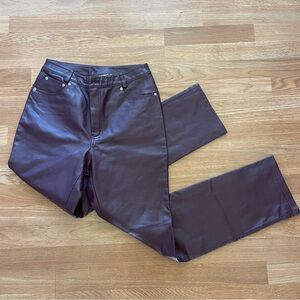 Newport News Deep Burgundy Leather Pants